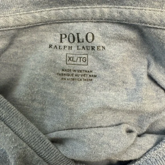 Polo Ralph Lauren V-Neck Short Sleeve Chambray Blue T-Shirt XL - Picture 4 of 4
